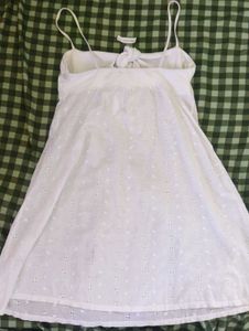 SALE❗White cotton Eyelet Tie-Front knot Dress