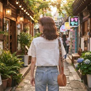 Stylish White Vintage Portrait Lace Top