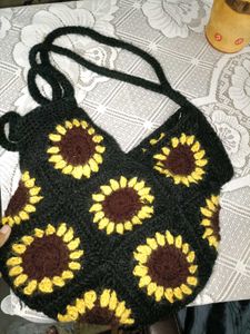 Sunflower Crochet Shoulder Bag