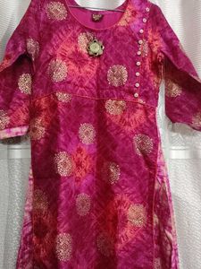 Pink Tie-Dye Print Kurta