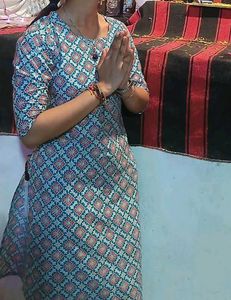 Blue Floral Print Kurta