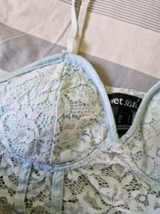 Light Blue Lace Bralette Top