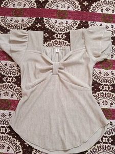 Chic Bow Detail Peplum Top
