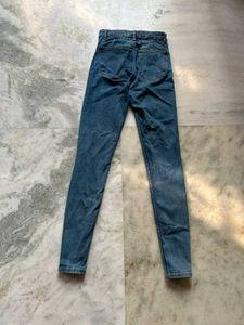Zara Blue High Waist Denim Jeggings