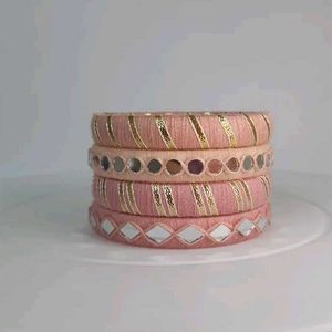 Yellow Thread Bangles (Set of 4)💛🧡🩷🩵