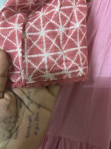 Pretty Pink Ombre Tiered Ethnic Gown