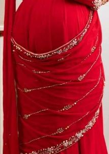 Red Embroidered Lehenga Skirt Choli Set