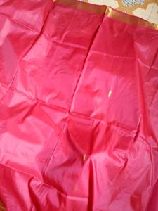 Vibrant Red Saree with Gold Zari Work