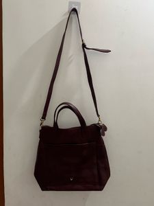 Hidesign Burgundy Leather Handbag
