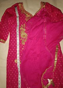 Pink Heavy Work Chudidar