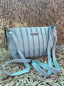 Stylish Light Blue Pleated Clutch Bag