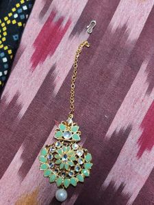 Green stone maangtika 🎀✨