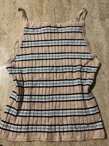 H&amp;M Striped Ribbed Cami Top