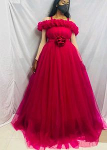 Elegant Pink Tulle Gown