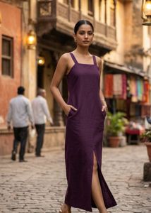 Elegant Plum Maxi Dress