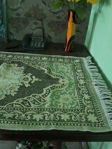 Vintage Prayer Rug with Floral Design