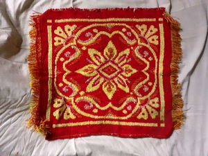 Red 💛 Pooja Aasan Alter Cloth Puja Chowki Asan