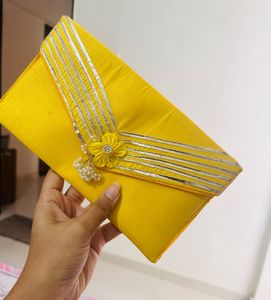 Yellow Floral Ethnic Clutch