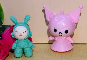Cute Bunny &amp; Kitty Figurine Set