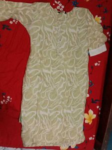 Light Green Kurta with White Print