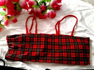 🎀BUY '1' GET '1' FREE Red Plaid Spaghetti Strap C