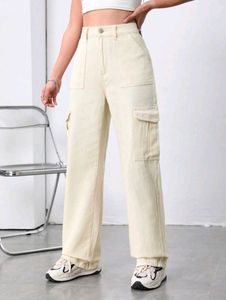 Cream Cargo Pants