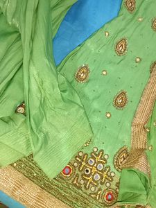 Green Embellished Salwar Kameez