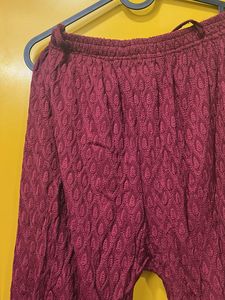 Elegant Maroon Textured Palazzos