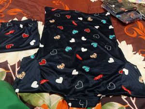 Cute Heart Print Pajama Set