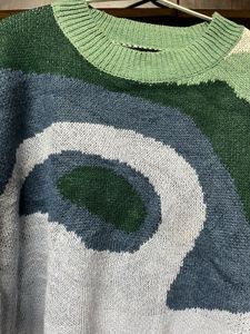 Abstract Pattern Knit Sweater🥑🎨💚