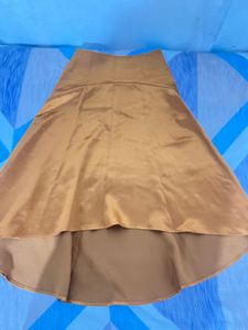 Golden Satin High-Low Skirt