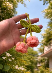 Blush Blossom Crochet Charm