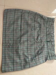 Plaid Skirt with Button Detail
