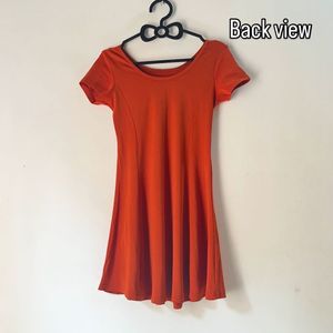 Orange Fit and Flare Dress