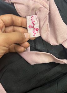Chic Pink &amp; Black Rose Dress
