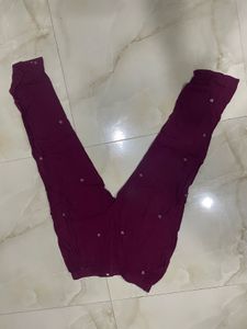 Maroon Embroidered Kurta