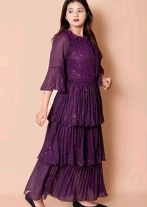 Party Wear Purple Dress