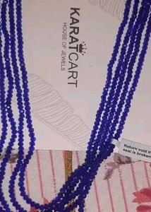 Royal Blue Beaded Necklace &amp; Earring Set