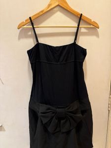 Chic Black Bow Detail Mini Dress