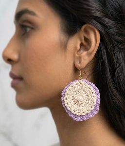 Handmade Crochet Earrings with Pearl