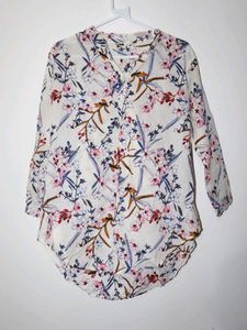Floral Print V-Neck Top