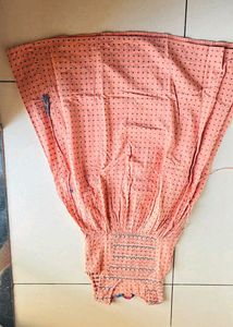 Peach Printed Anarkali Kurta