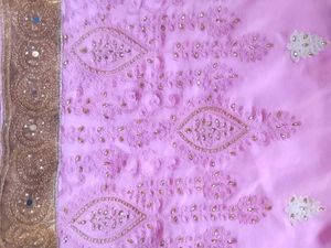 Baby Pink Embroidered Saree