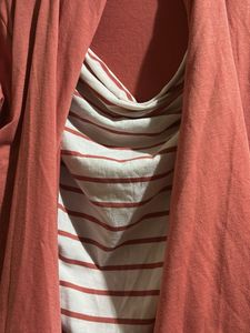 Top Coral Striped