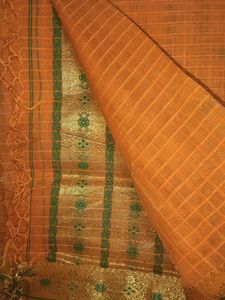 Orange Cotton Saree