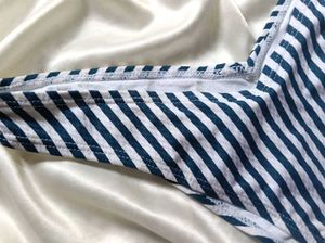 Striped V-Waist Bikini Bottom