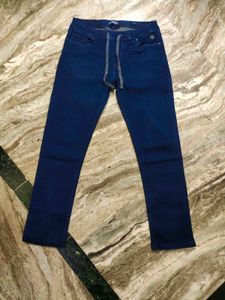 Navy Blue Cotton Denim Jeans