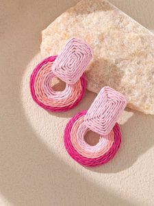 Pink Woven Statement Earrings🩷🩵