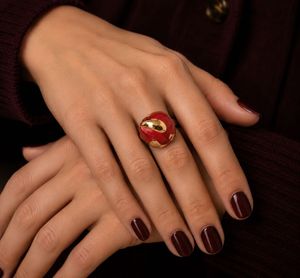 Red & Gold Statement Ring