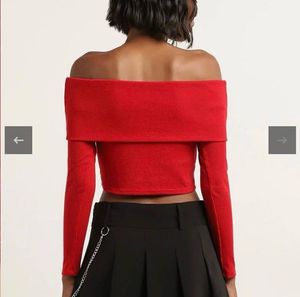 nuon Red Off-Shoulder Top